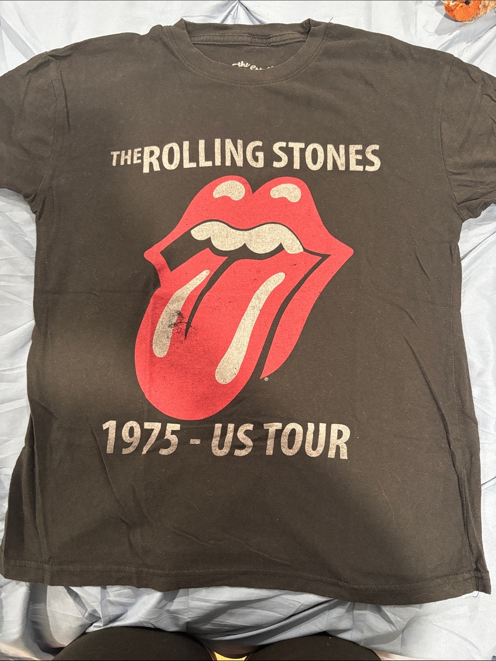 the Rolling Stones Black Tee with Red Tongue Logo
